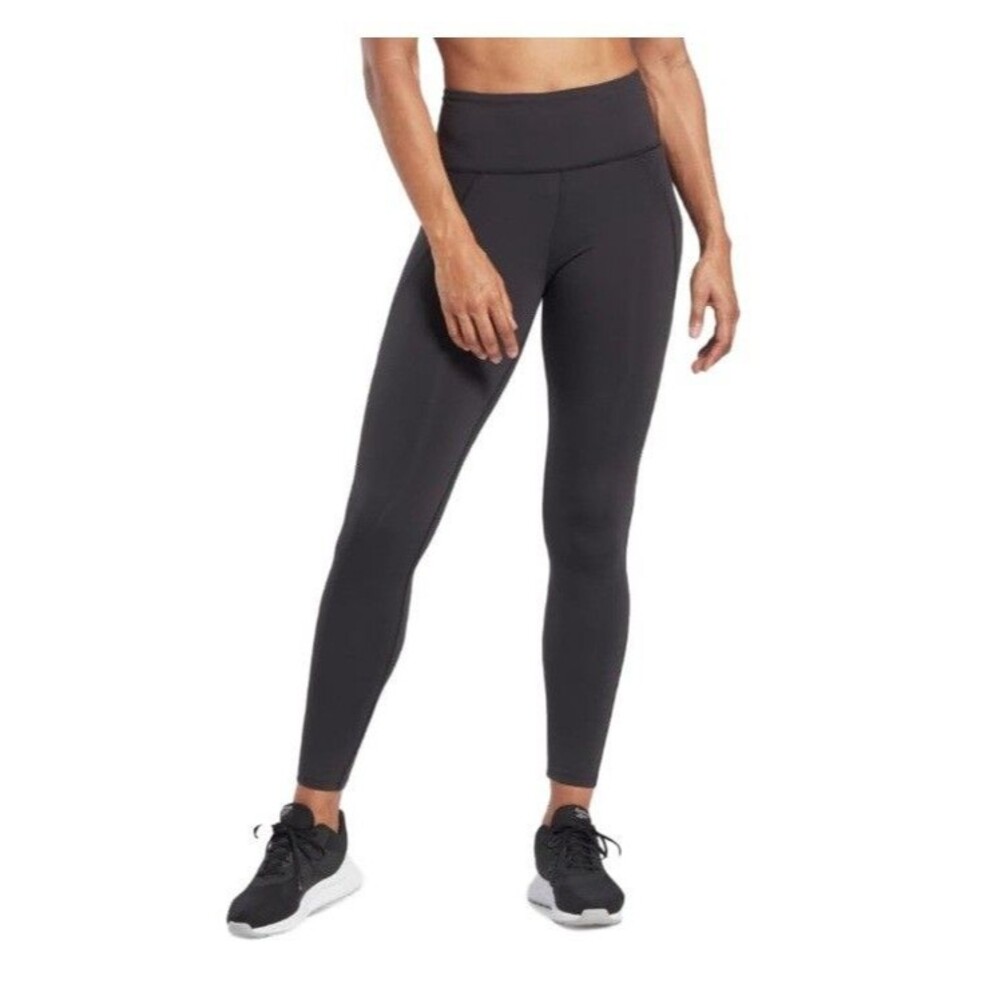 Reebok Womens XS Black Lux High Rise Shine Tight Leggings NWT BW33